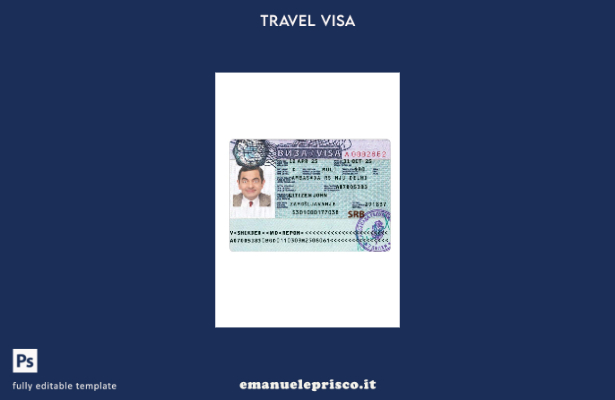 modello presente per il visto per la Serbia in stile verificato